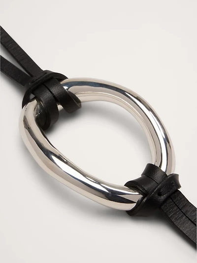 Leather Oval Bracelet
