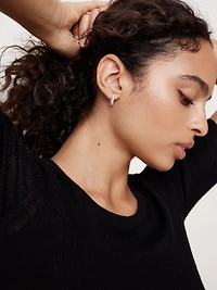 Ravena Oval Huggie Hoop Earrings Set Of 3 by Aureus + Argent