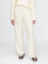 CashSoft Cable-Knit Sweater Pants