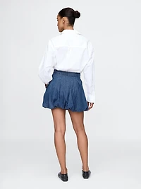 Denim Bubble Mini Skirt