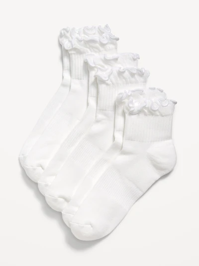Ruffled Athletic Socks 3-Pack