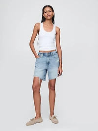 8" Mid Rise '90s Loose Denim Bermuda Shorts