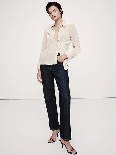 Velvet Asymmetrical Shirt