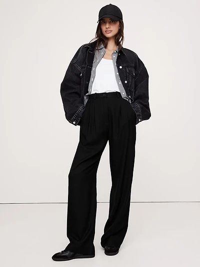 The Soho Wide-Leg Pant Drapey Twill