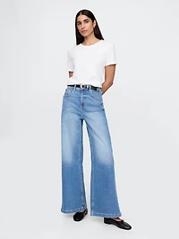 High Rise Stride Wide-Leg Jeans