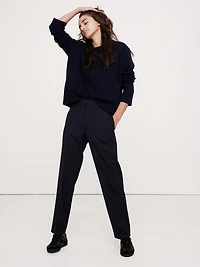 Ultra High-Rise Modern Slim Italian Lightweight Wool Ankle Pant