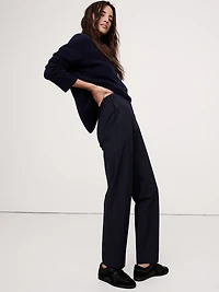 Ultra High-Rise Modern Slim Italian Lightweight Wool Ankle Pant