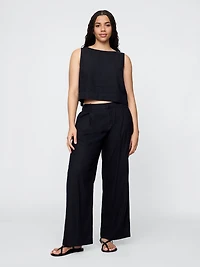 365 Low Rise Linen-Blend Trousers