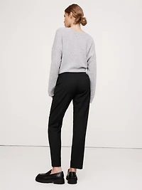High-Rise Slim Italian Lightweight Wool Ankle Pant