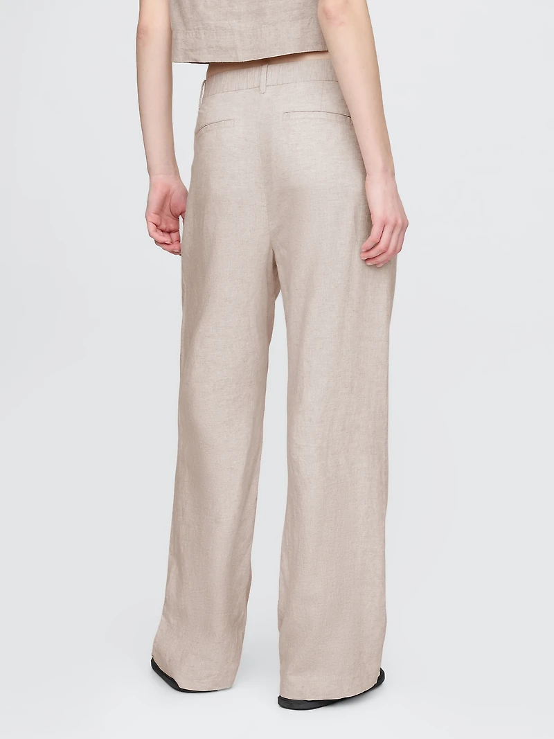 365 High Rise Linen-Blend Trousers