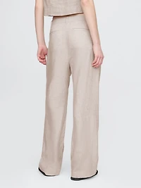 365 High Rise Linen-Blend Trousers
