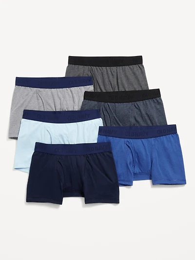 Solid Boxer-Brief Underwear 6-Pack for Boys