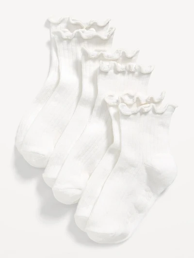Ruffle-Cuff Crew Socks 3-Pack for Toddler & Baby