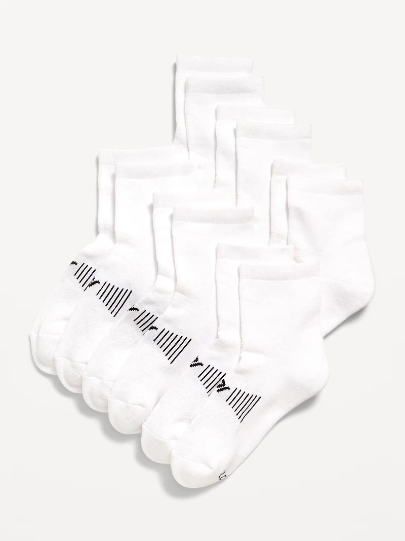 Gender-Neutral Quarter Crew Go-Dry Socks 6-Pack for Kids