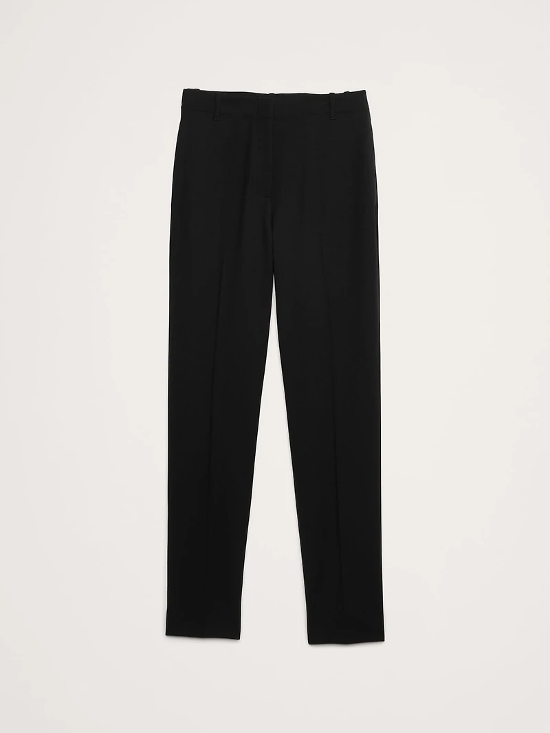 High-Rise Slim Italian Lightweight Wool Ankle Pant
