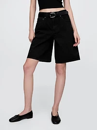 11"  Mid Rise Longline Denim Shorts