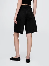 11"  Mid Rise Longline Denim Shorts