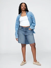 8" Mid Rise '90s Loose Denim Bermuda Shorts
