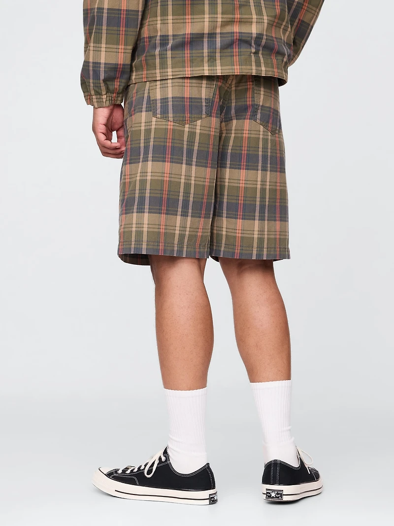 Relaxed Plaid Canvas Shorts