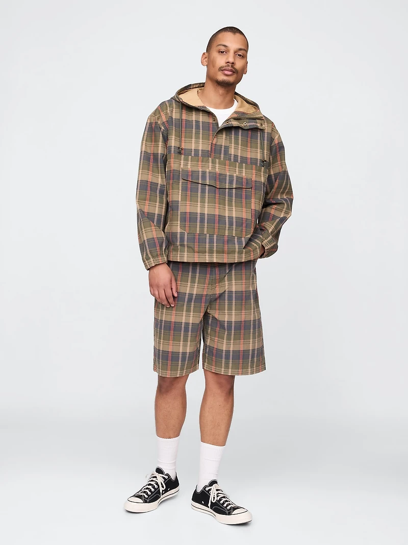 Relaxed Plaid Canvas Shorts