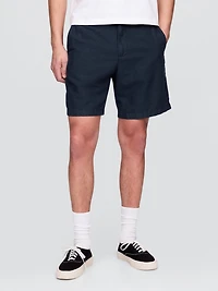 8" Linen-Cotton Shorts