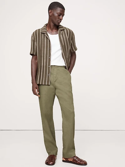 Italian Linen-Cotton Pull-On Pant