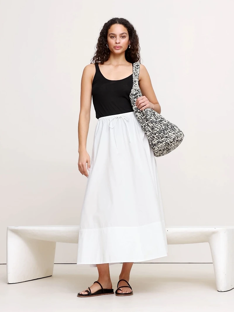 Cotton Poplin Maxi Skirt