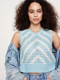 Embroidered Cotton Crochet Top