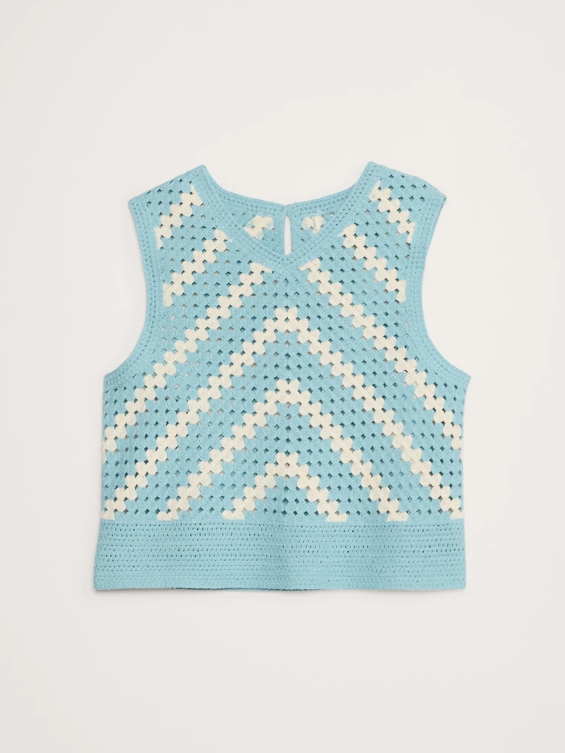 Embroidered Cotton Crochet Top