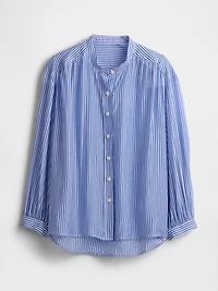 Sheer Button-Front Shirt
