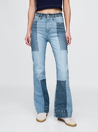 High Rise Patchwork '70s Flare Jeans