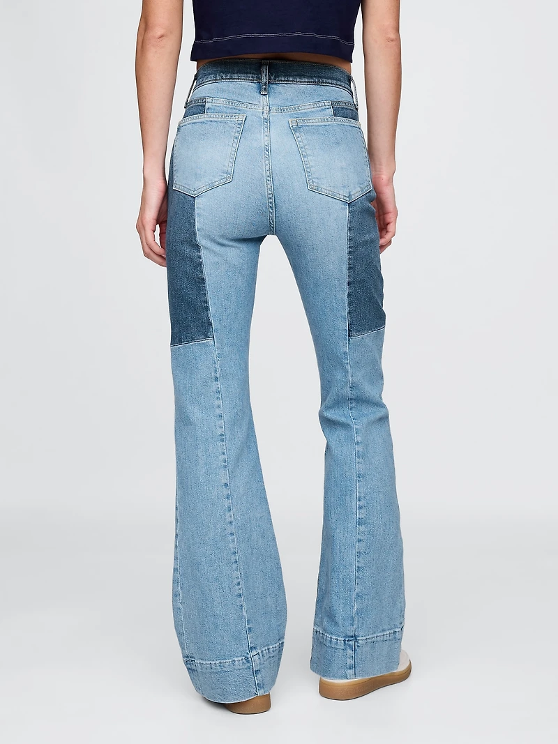 High Rise Patchwork '70s Flare Jeans