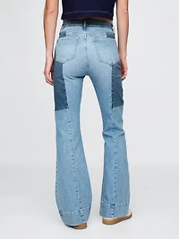 High Rise Patchwork '70s Flare Jeans