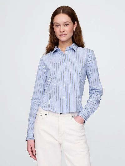 Organic Cotton Fitted Crop Shirt