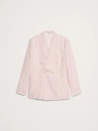 Double-Breasted Linen Suit Jacket