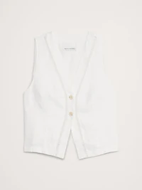 Lace-Trim Linen Vest