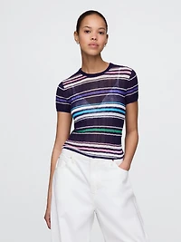 Sheer Rib Sweater T-Shirt