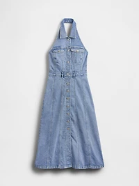 Icon Denim Halter Midi Dress