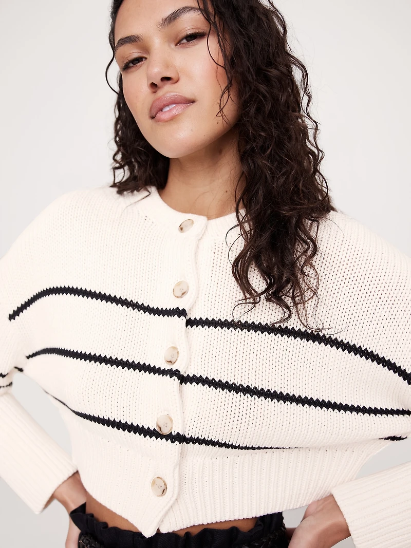 Cotton Cropped Cardigan