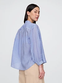 Sheer Button-Front Shirt