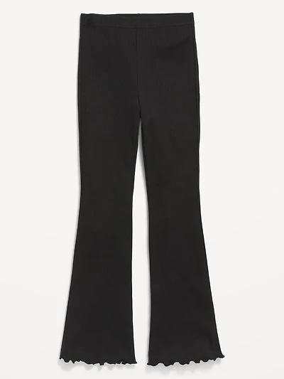 High-Waisted Ribbed Flared Leggings for Girls