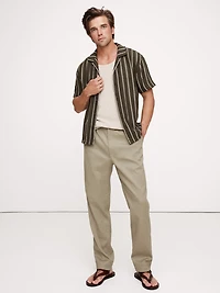 Italian Linen-Cotton Pull-On Pant