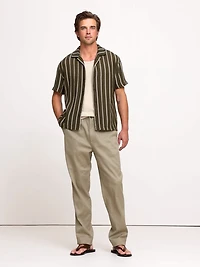 Italian Linen-Cotton Pull-On Pant