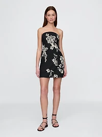 Linen-Blend Mini Dress