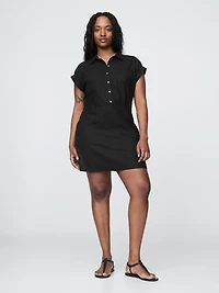 Linen-Blend Shirtdress