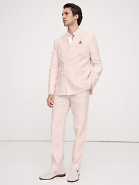 Double-Breasted Linen Suit Jacket