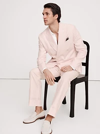 Double-Breasted Linen Suit Jacket