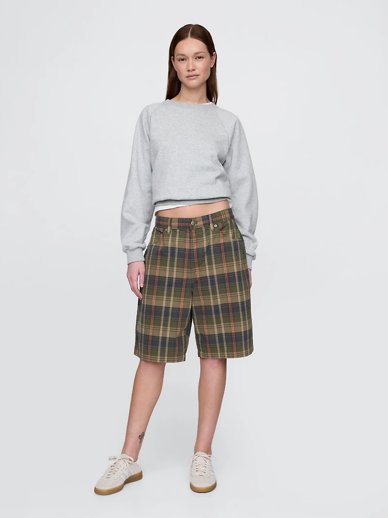 Relaxed Plaid Canvas Shorts