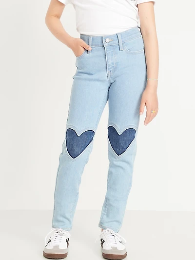 High-Waisted Rockstar 360° Stretch Knee-Patch Jeggings for Girls