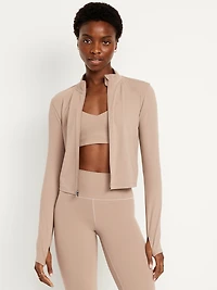 StudioSmooth Full-Zip Cropped Jacket